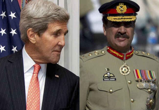 जॉन केरी से मिले पाक सेना प्रमुख राहील शरीफ