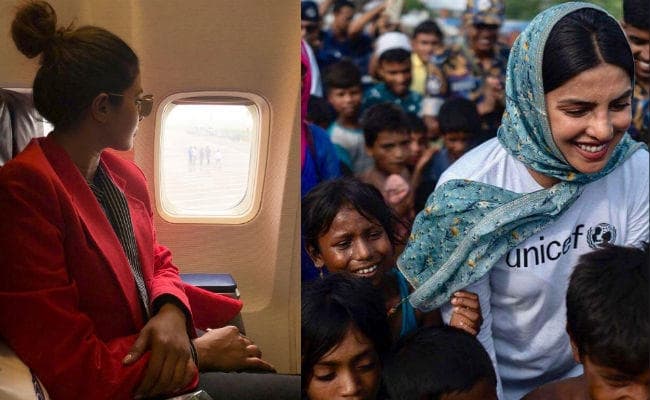 बांग्‍लादेश में रोहिंग्या के बीच पहुंच कर ”बदल” गयीं प्रियंका चोपड़ा…!