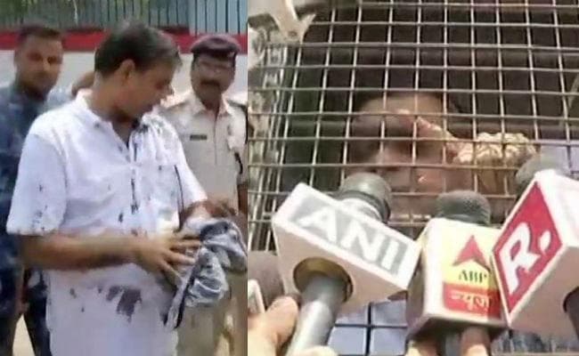 मुजफ्फरपुर बालिका गृह रेप कांड : कोर्ट पेशी के दौरान ब्रजेश ठाकुर पर फेंकी स्याही