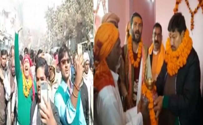 कलश यात्रा में बिहार सरकार के मंत्री खुर्शीद आलम ने लगाये ”जय श्री राम” के नारे, तेज हुई राजनीति