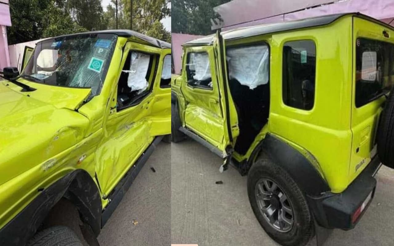 PHOTOS: सिर्फ एक टक्कर से मारुति Jimny का हुआ ये हाल, सेफ्टी फीचर्स पर उठे सवाल! PHOTOS: सिर्फ एक टक्कर से मारुति Jimny का हुआ ये हाल, सेफ्टी फीचर्स पर उठे सवाल!