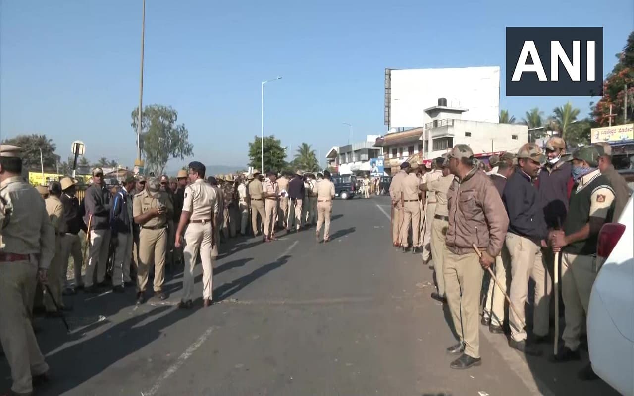 लिंगायत समुदाय का बेलगावी में शक्ति प्रदर्शन, महाराष्ट्र-कर्नाटक सीमा पर भारी पुलिस बल तैनात