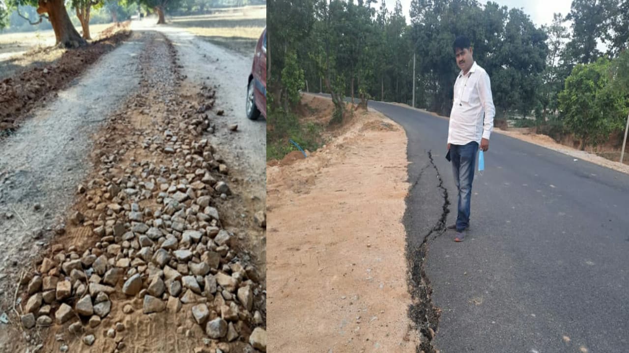 पालकोट प्रखंड में दो निर्माणधीन सड़क पर भ्रष्टाचार उजागर, 21 करोड़ है लागत, संवेदक और इंजीनियर पर लग रहे आरोप