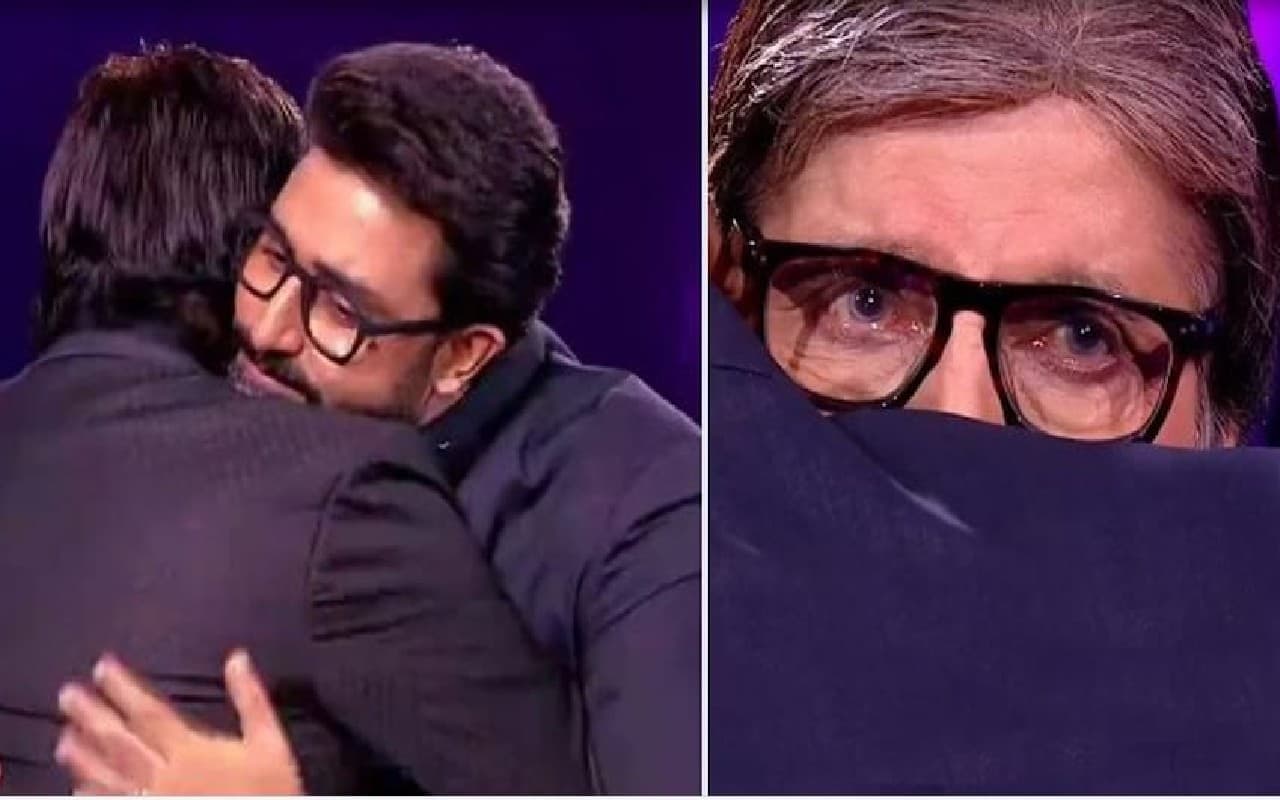 KBC 14: अभिषेक को अचानक सेट पर देखकर रो पड़े अमिताभ बच्चन, बेटे को लगा लिया गले, VIDEO