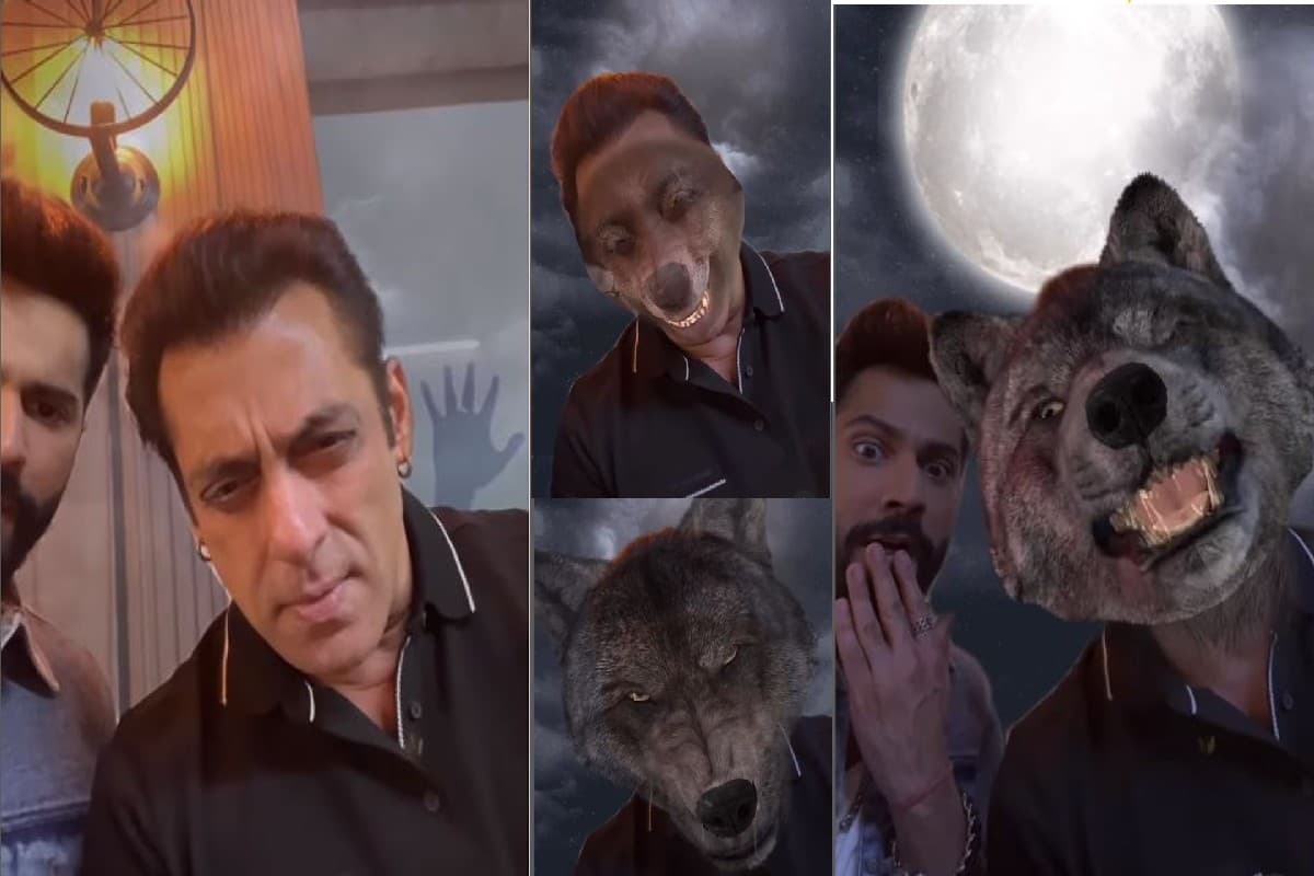 वरुण धवण के साथ बैठते ही ‘भेड़िया’ बने सलमान खान, डरावनी आवाज निकाल कर फैंस को डराया, देखें VIDEO