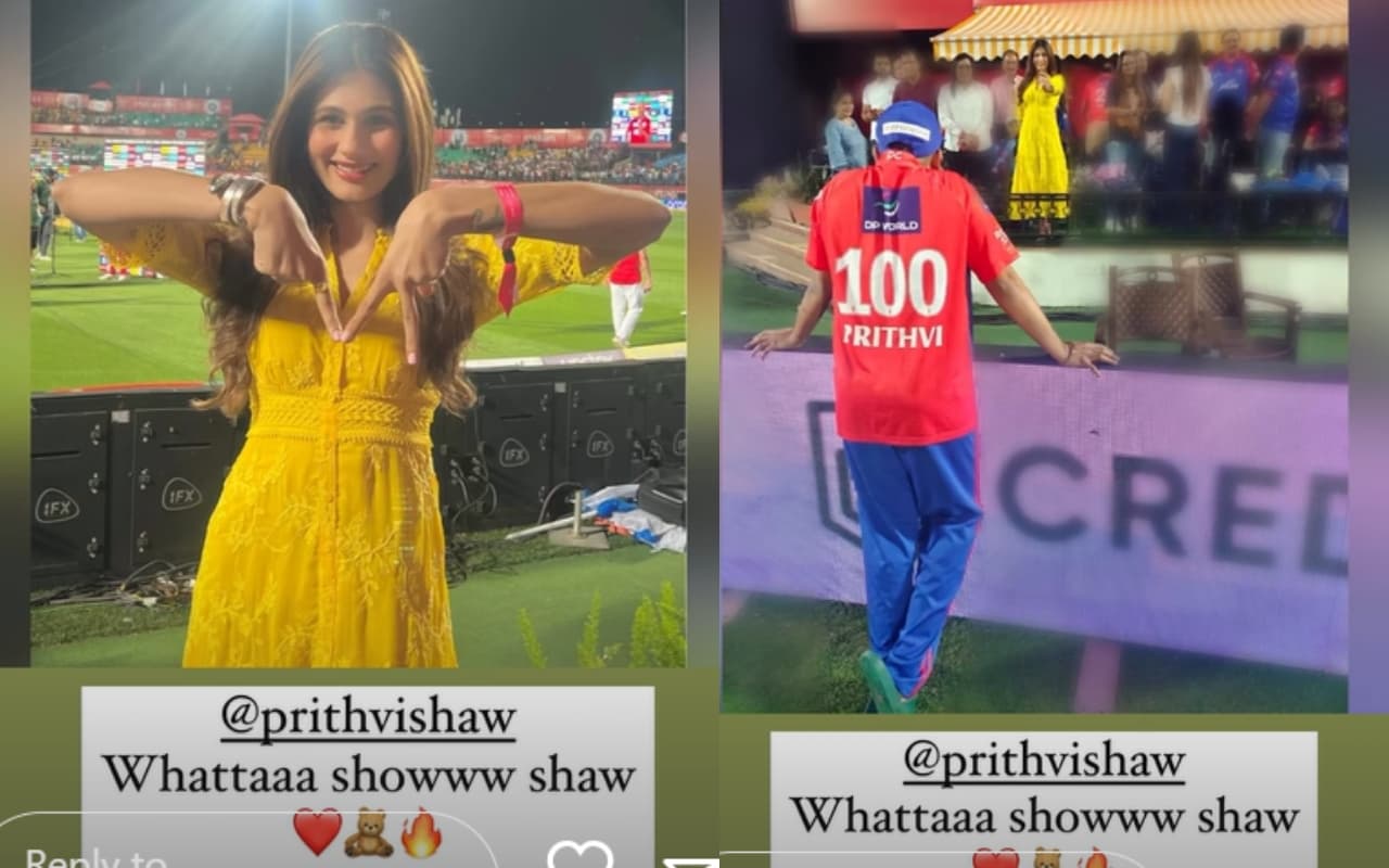 IPL 2023: पृथ्वी शॉ को मिला लेडी लक! फिफ्टी जड़ने के बाद मैदान पर किस हसीना से मिले बल्लेबाज?