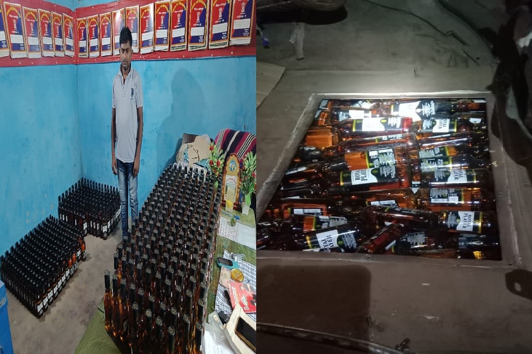 भागलपुर में पुलिस को मिली बड़ी सफलता, स्कॉर्पियो में छुपाकर रखी 500 बोतल विदेशी शराब बरामद