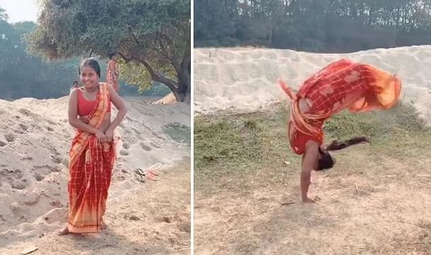 साड़ी वाली लड़की का बैकफ्लिप देखा क्या? आप भी देखिए सोशल मीडिया पर वायरल VIDEO साड़ी वाली लड़की का बैकफ्लिप देखा क्या? आप भी देखिए सोशल मीडिया पर वायरल VIDEO