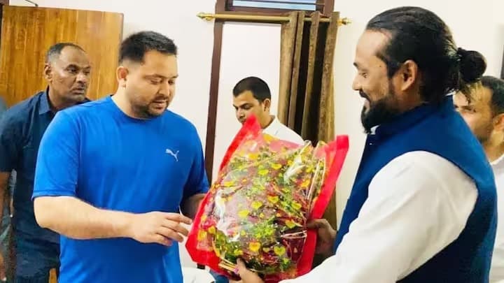 शार्प शूटर के साथ दिखे तेजस्वी यादव, बीजेपी ने लालू को लेकर कही ये बात, पढ़िए क्या बोली RJD?