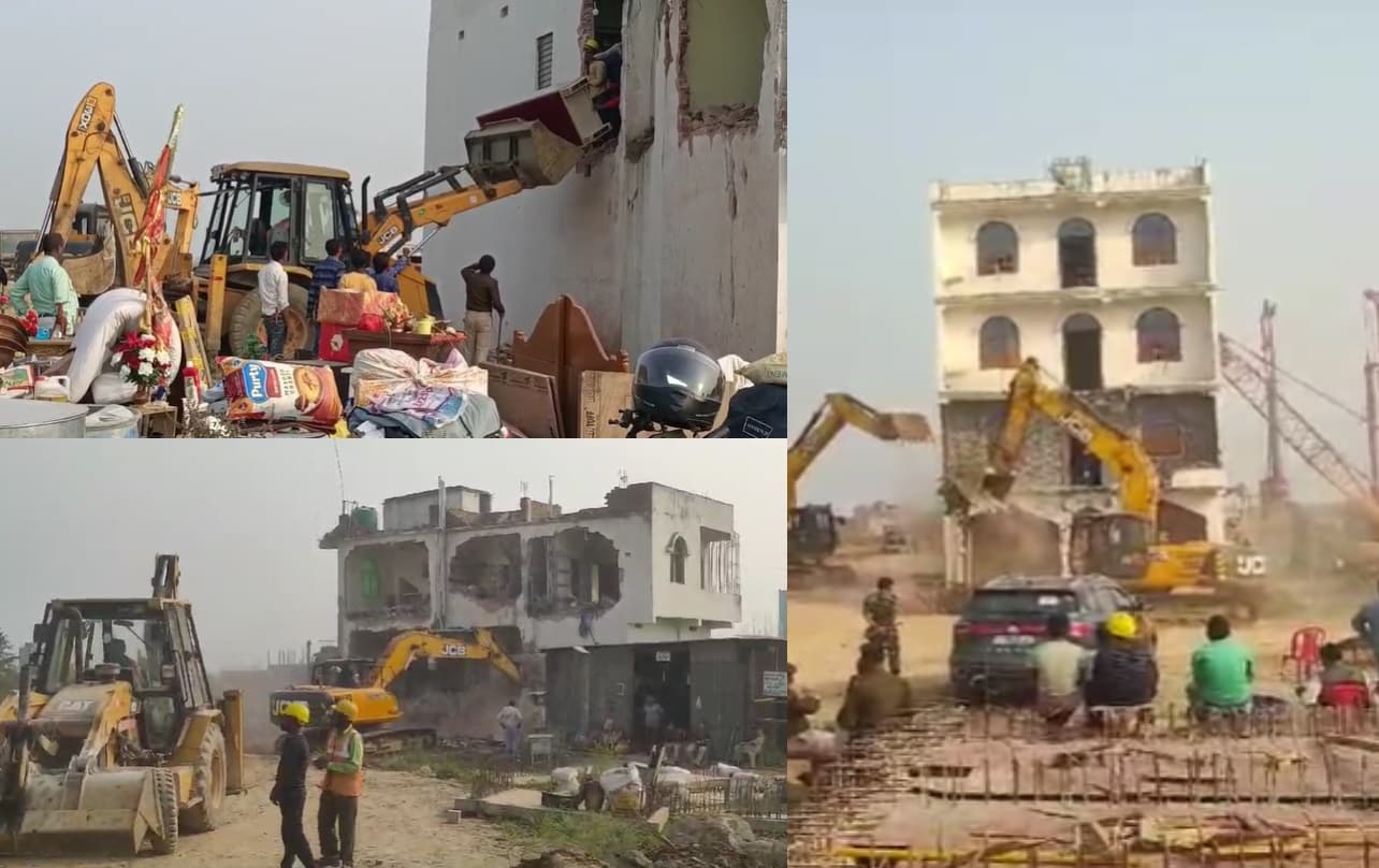 पटना मेट्रो यार्ड बनाने के लिए मकानों पर चला बुलडोजर, गुस्साए लोगों ने किया हंगामा, दी आंदोलन की धमकी