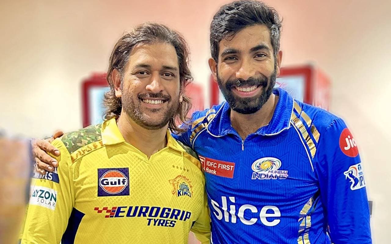 IPL 2024: CSK के ड्रेसिंग रूम में पहुंचे मुंबई के स्टार जसप्रीत बुमराह, एमएस धोनी संग खिंचाई तस्वीर
