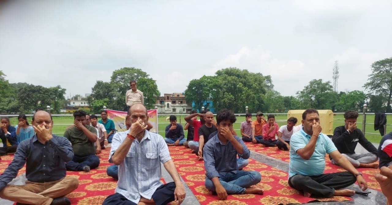 मारवाड़ी कॉलेज में एक दिवसीय योग शिविर आयोजित