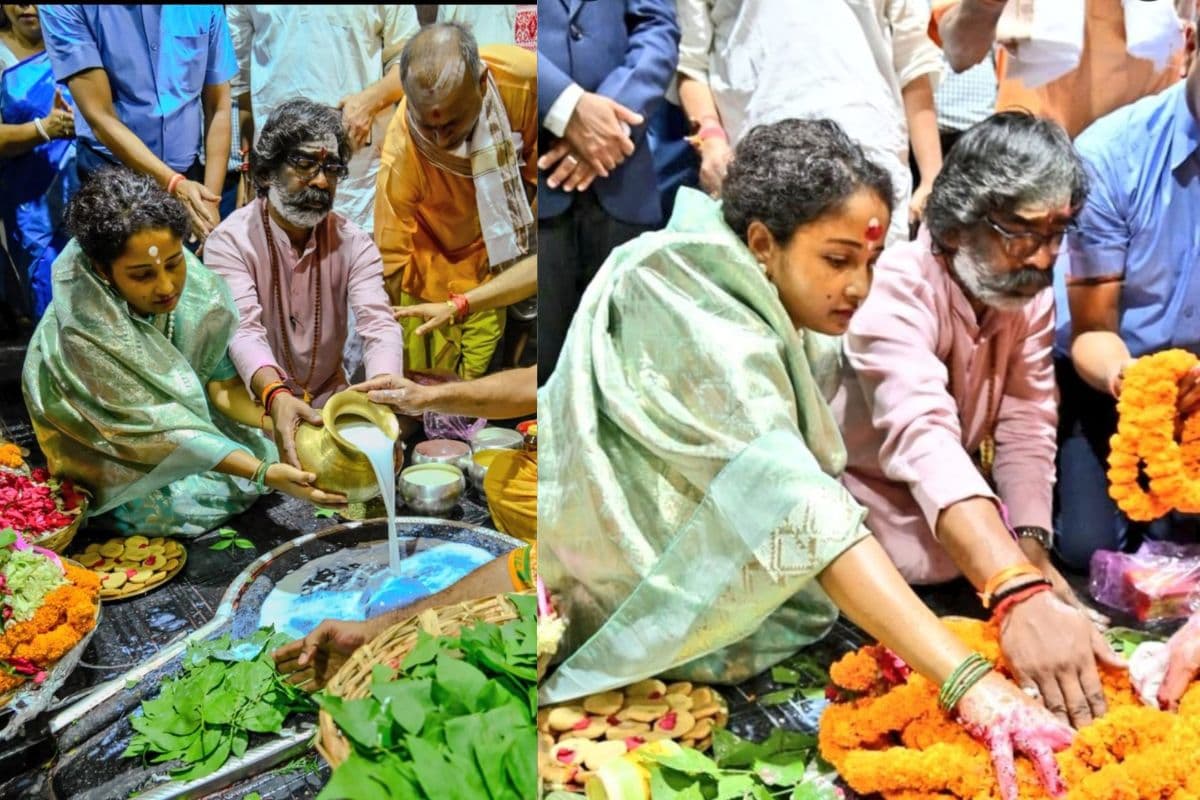 Shravani Mela 2024: सीएम हेमंत सोरेन ने कल्पना सोरेन के साथ की बाबा बैद्यनाथ की पूजा, वैदिक मंत्रोच्चार के बीच किया जलाभिषेक