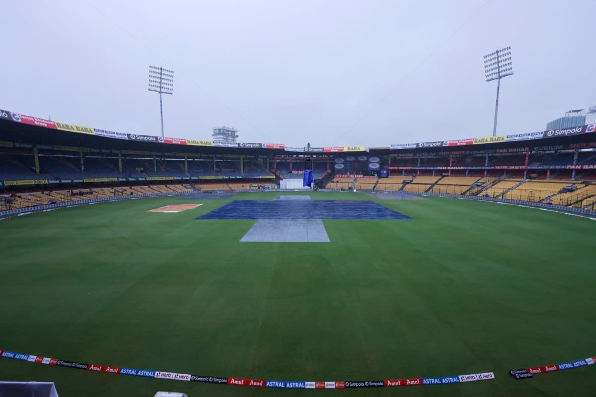 IND vs NZ 1st Test 2024, Bengaluru, Live Update Report बारिश से पहला सेशन धुला, लंच के बाद शुरू हो सकता खेल
