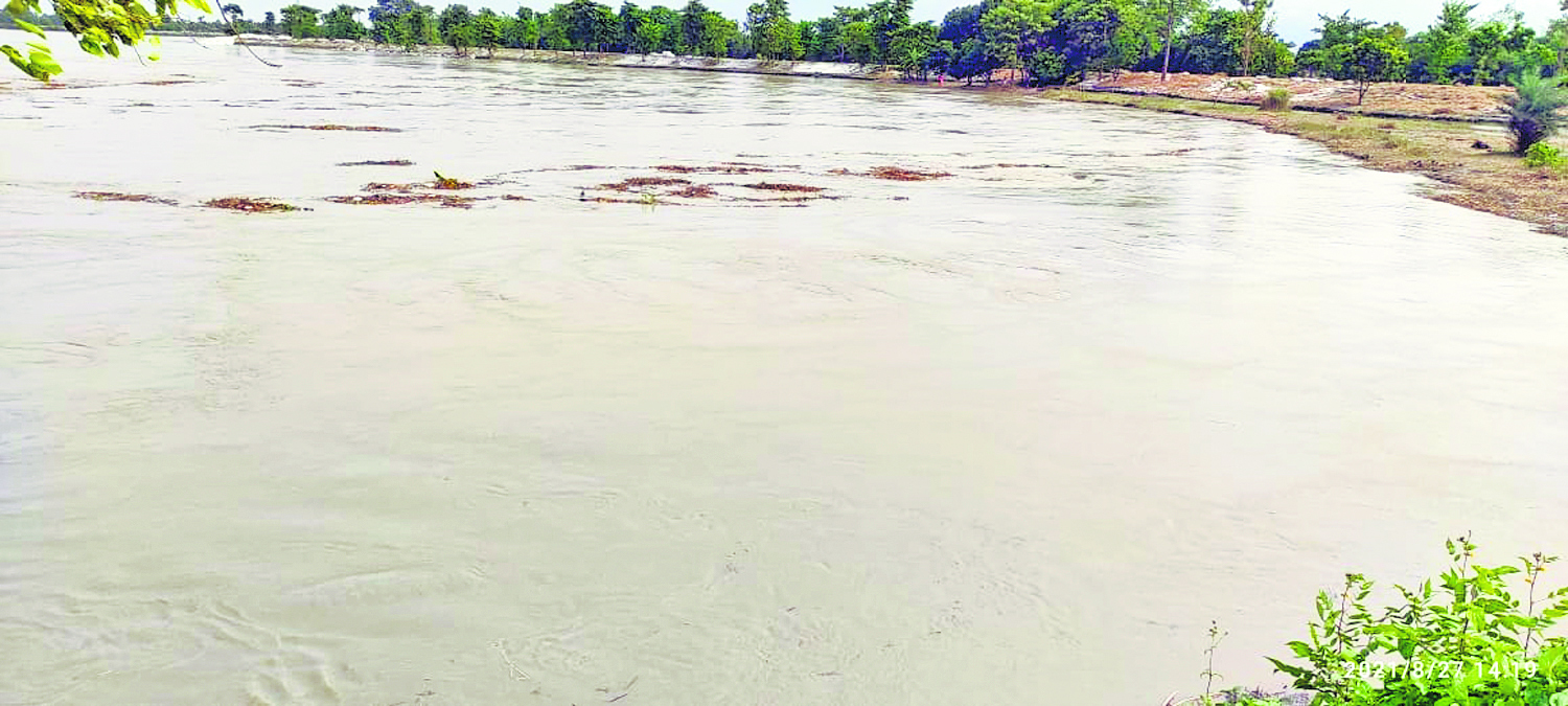 Gopalganj News : निचले इलाके से उतरने लगा गंडक नदी का पानी, गांवाें में तबाही अब भी बरकरार