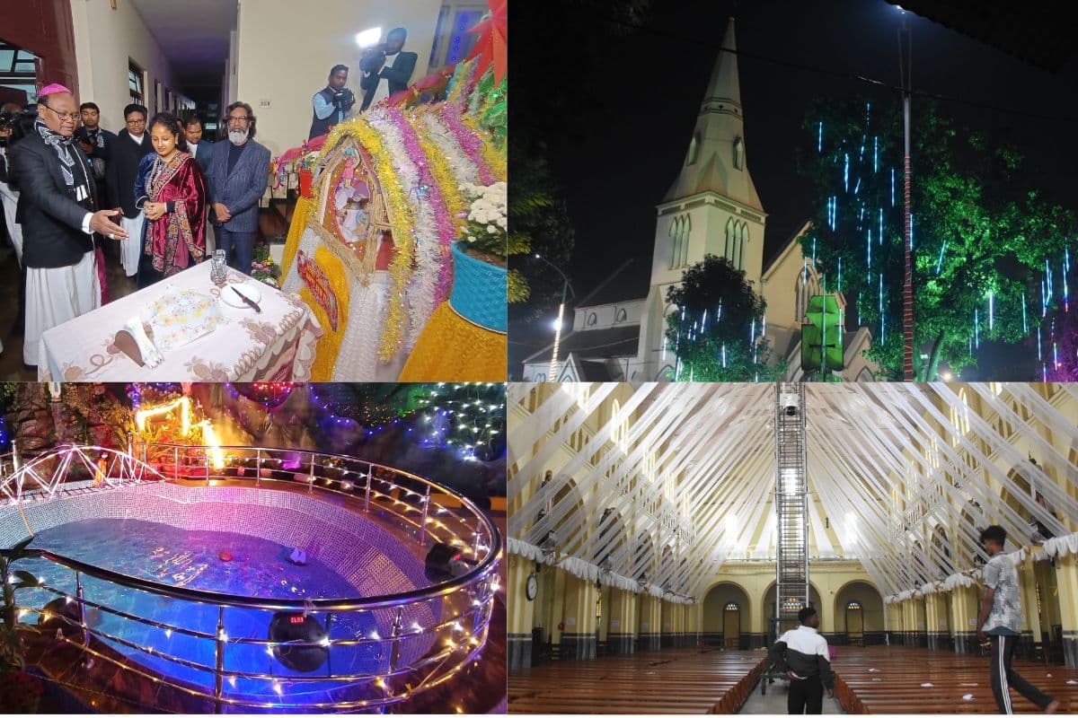 Christmas 2024: पत्नी कल्पना सोरेन के साथ रांची के आर्चबिशप हाउस पहुंचे सीएम हेमंत सोरेन और सजाए गए चर्च Christmas 2024: पत्नी कल्पना सोरेन के साथ रांची के आर्चबिशप हाउस पहुंचे सीएम हेमंत सोरेन और सजाए गए चर्च