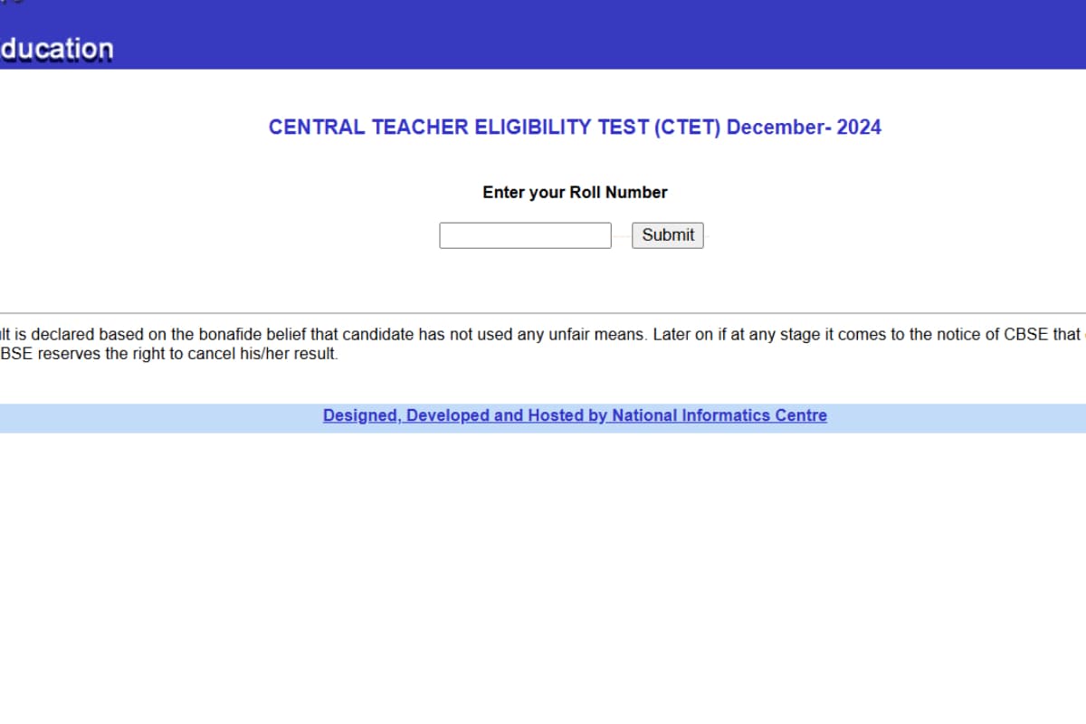 CTET December Result Out: सीटीईटी दिसंबर परीक्षा का परिणाम जारी, यहां करें चेक