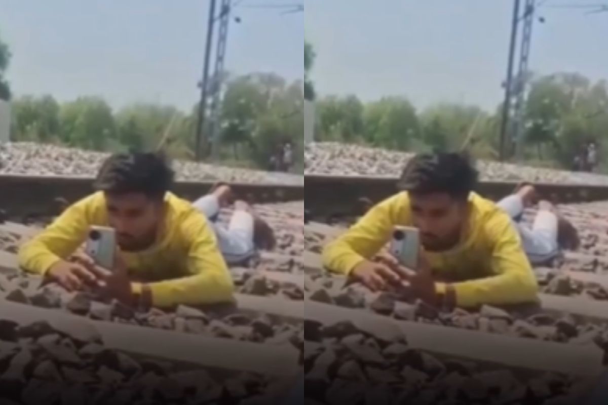 UP MAN GOT ARREST FOR MAKE REEL ON RAILWAY TRACK