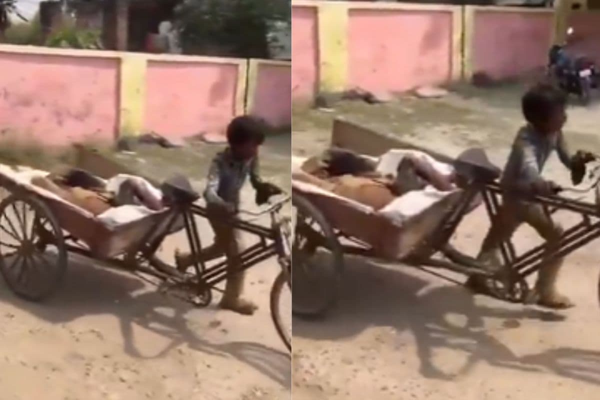 छोटी उम्र में बड़ी जिम्मेदारी, नहीं मिली एंबुलेंस सेवा तो ठेले पर पिता को पहुंचाया अस्पताल