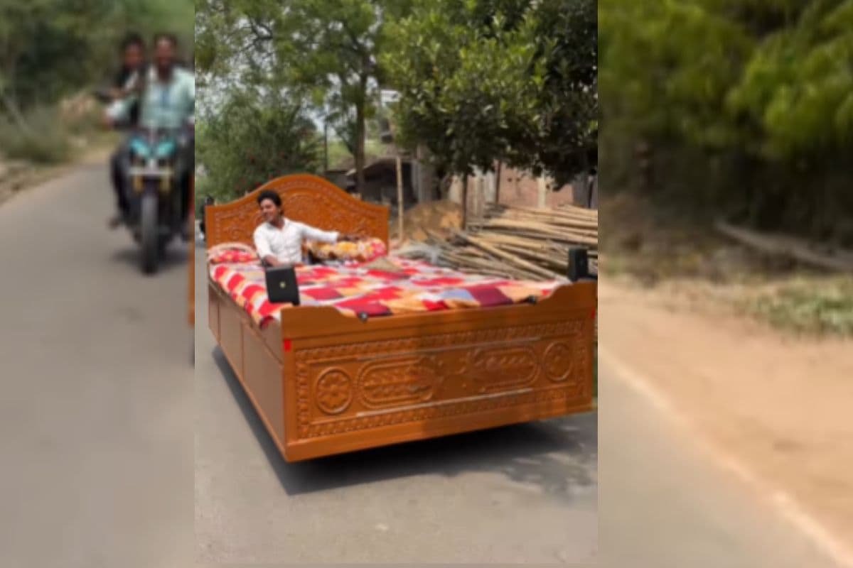 Video Viral: ऐसा देसी जुगाड़ देख खिल जाएगा दिल, बीच सड़क पर दौड़ने लगी पलंग, वायरल हो रहा वीडियो