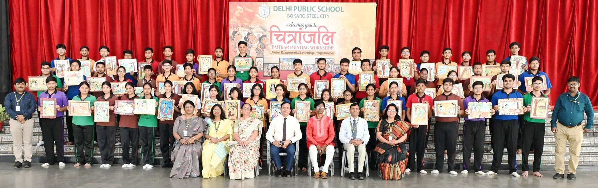 Bokaro News: झारखंड की पारंपरिक पाटकर चित्रकला की बारीकियों से अवगत हुए विद्यार्थी