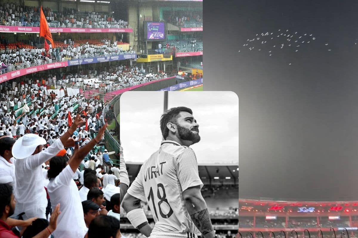 Video: फंस ही नहीं सफेद कबूतरों ने भी कोहली को दी बधाई, आसमान में दिखा गजब का नजारा
