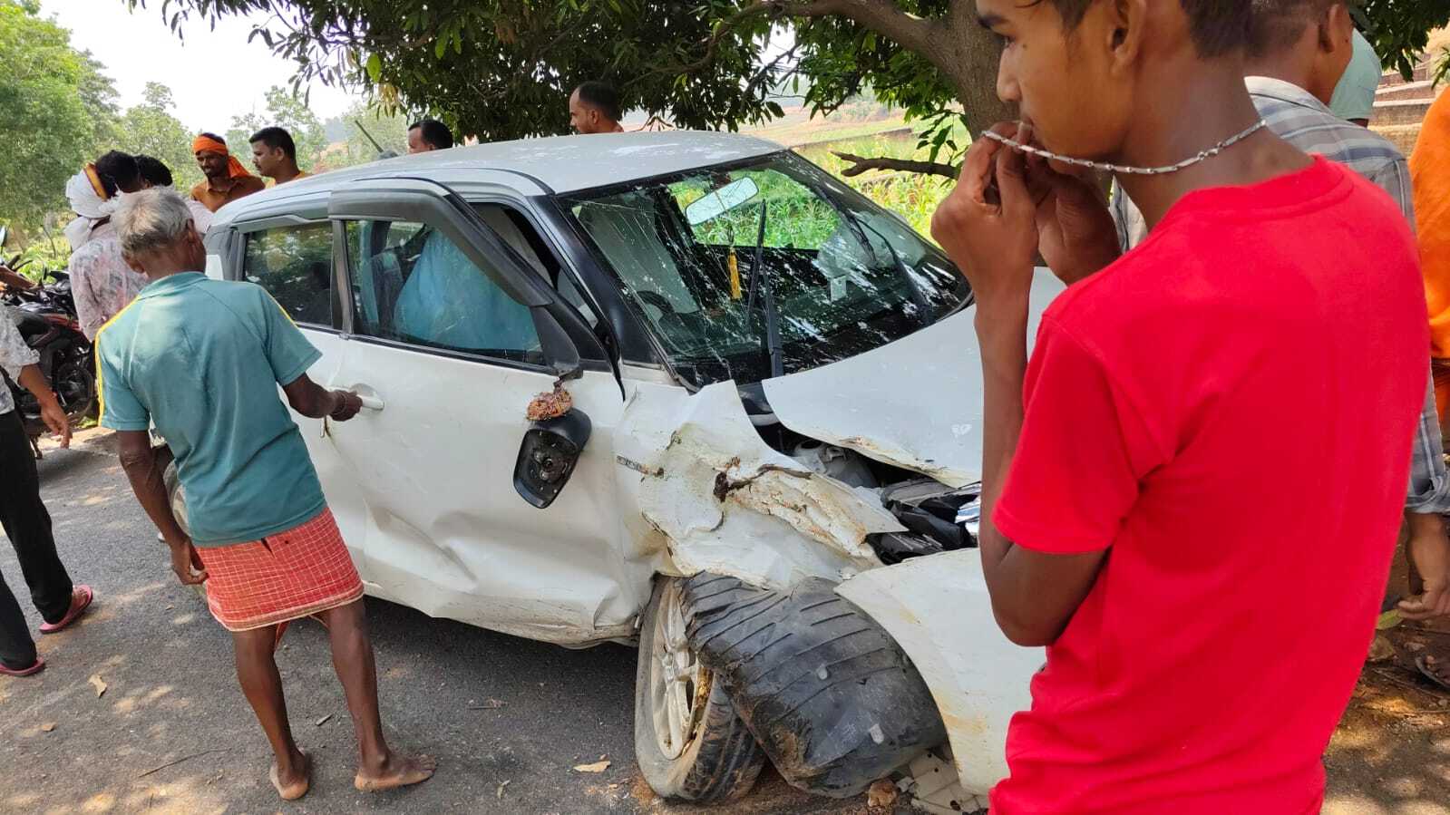 Giridih News :पेड़ से टकरायी अनियंत्रित कार,चार घायल