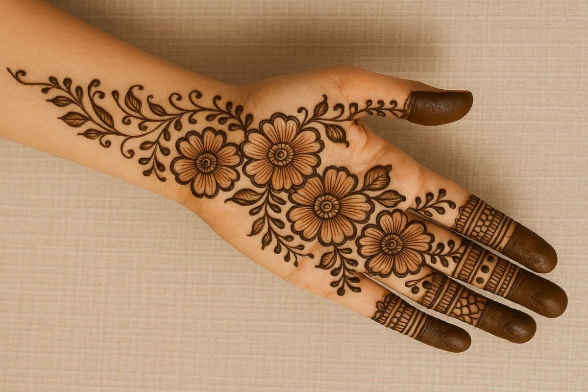 Floral AI Mehndi Design 