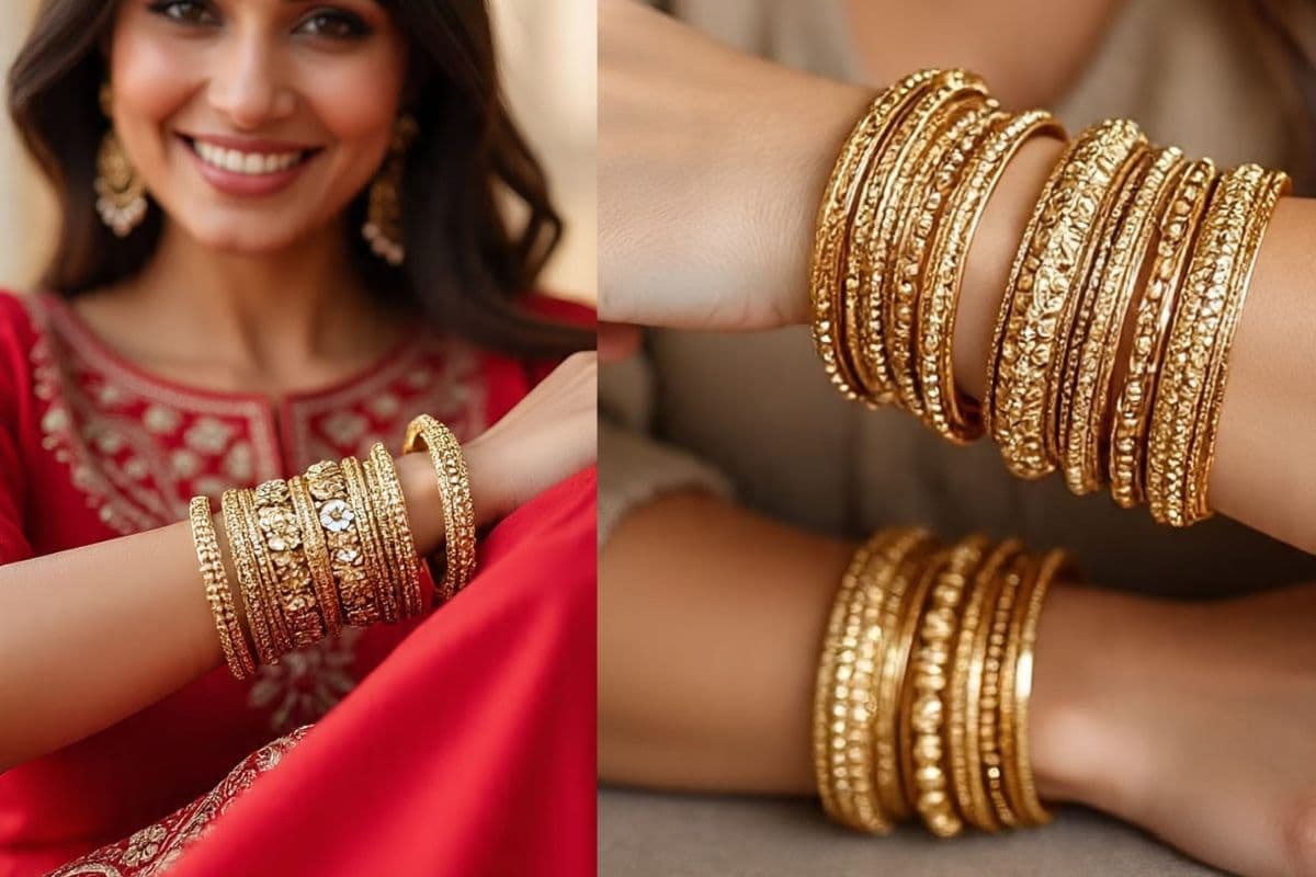 Gold Bangles Design: हर मौके पर पहने सुंदर और ट्रेंडी गोल्डन चूड़ियां, देखें टॉप लेटेस्ट डिजाइन