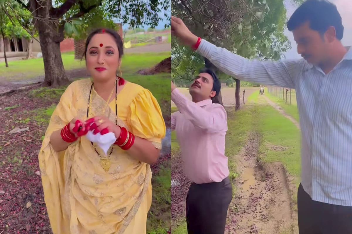 Bhojpuri: नए वीडियो में रानी चटर्जी का दिखा मस्तीभरा अंदाज, दो हीरो संग उठाया जामुन का मजा