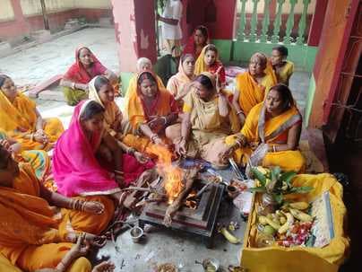 महागामा में गुरु पूर्णिमा पर एक कुंडीय गायत्री महायज्ञ का आयोजन