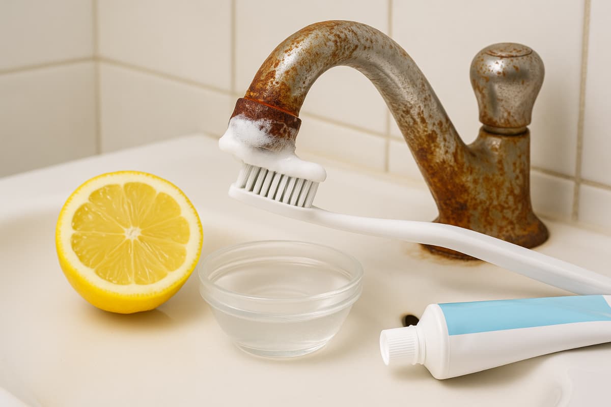 how to clean rusted taps