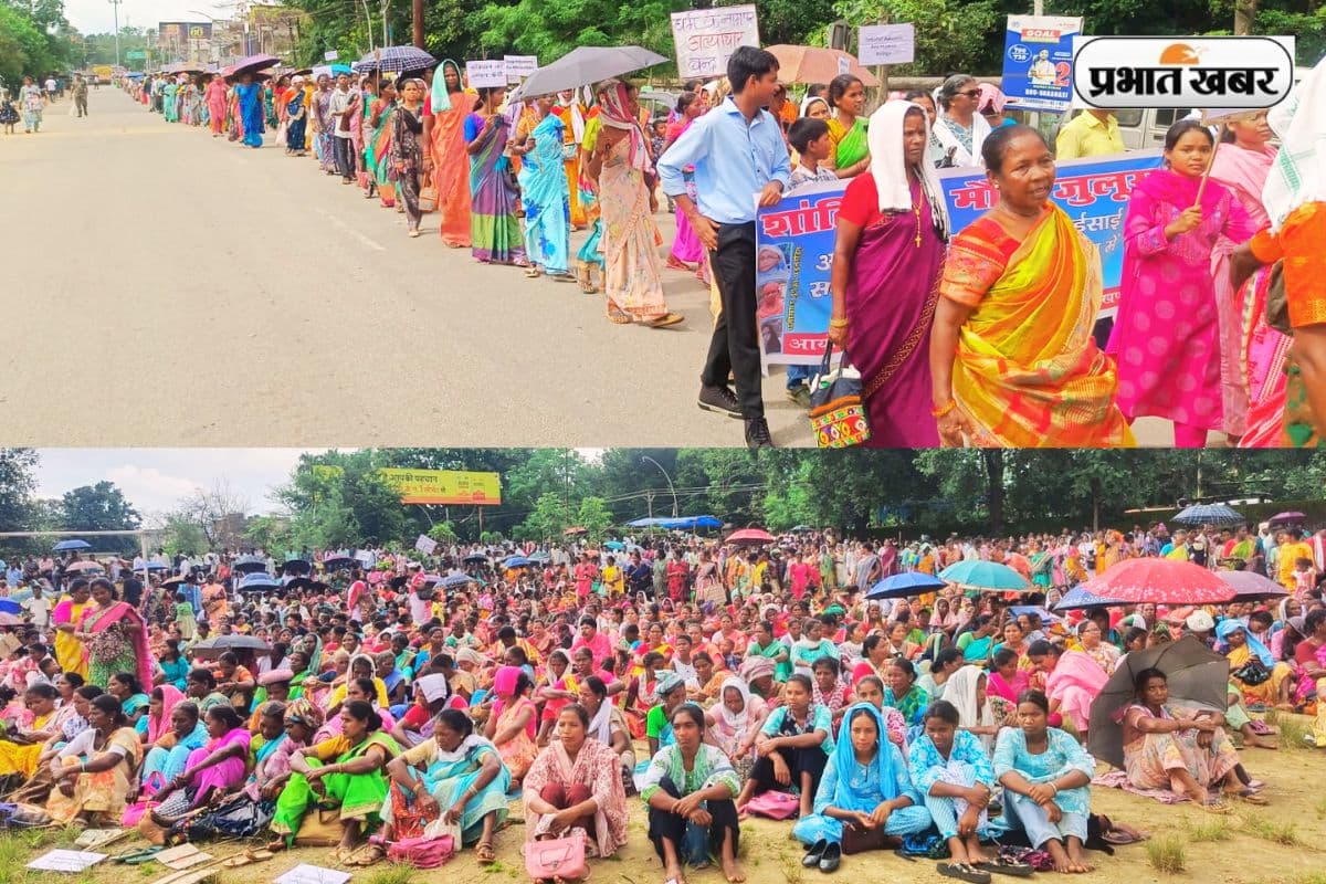 दुर्ग में 2 सिस्टर की गिरफ्तारी के विरोध में ऑल चर्चेज कमेटी ने खूंटी में निकाला मौन जुलूस