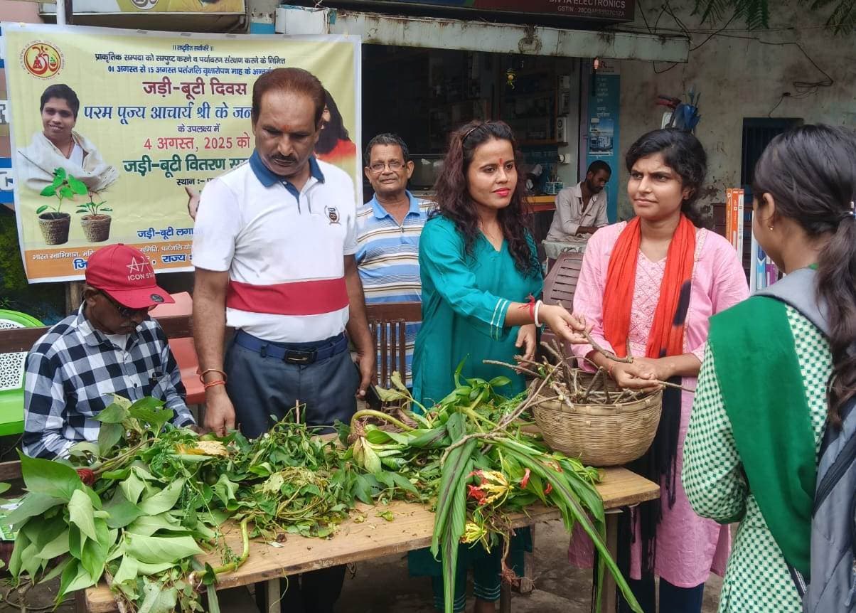 पतंजलि योग समिति के सदस्यों ने मनाया जड़ी-बूटी दिवस