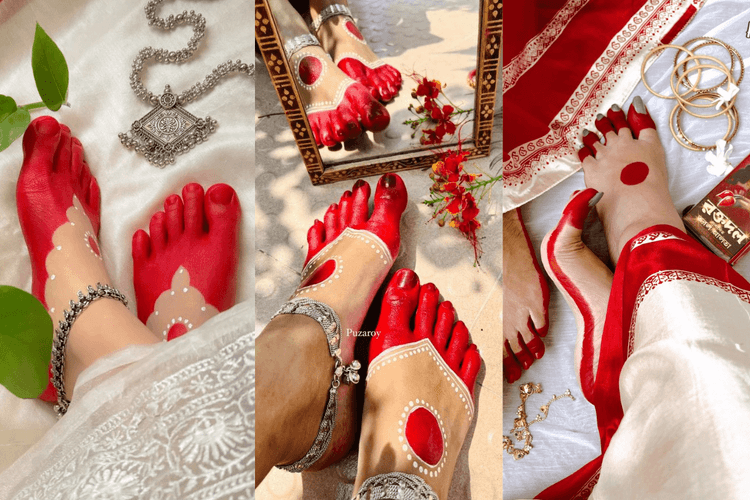 Navratri Alta Design: दुर्गा पूजा में स्टाइल और ग्लैम का तड़का, अपनाएं ये ट्रेंडिंग आलता डिजाइन