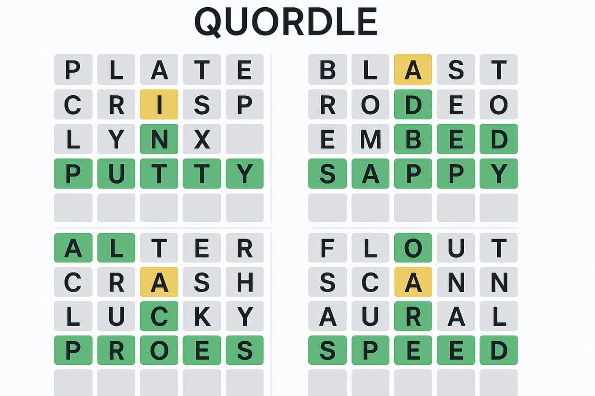 Quordle #1338 Hints and Answers: जानिए आज का पूरा सॉल्यूशन और खेलने के प्रो टिप्स