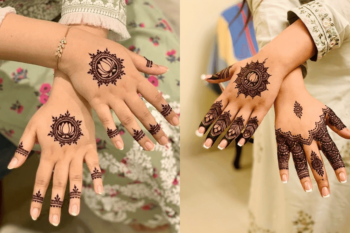 Simple Back Hand Mehndi Design for Karwachauth 2025