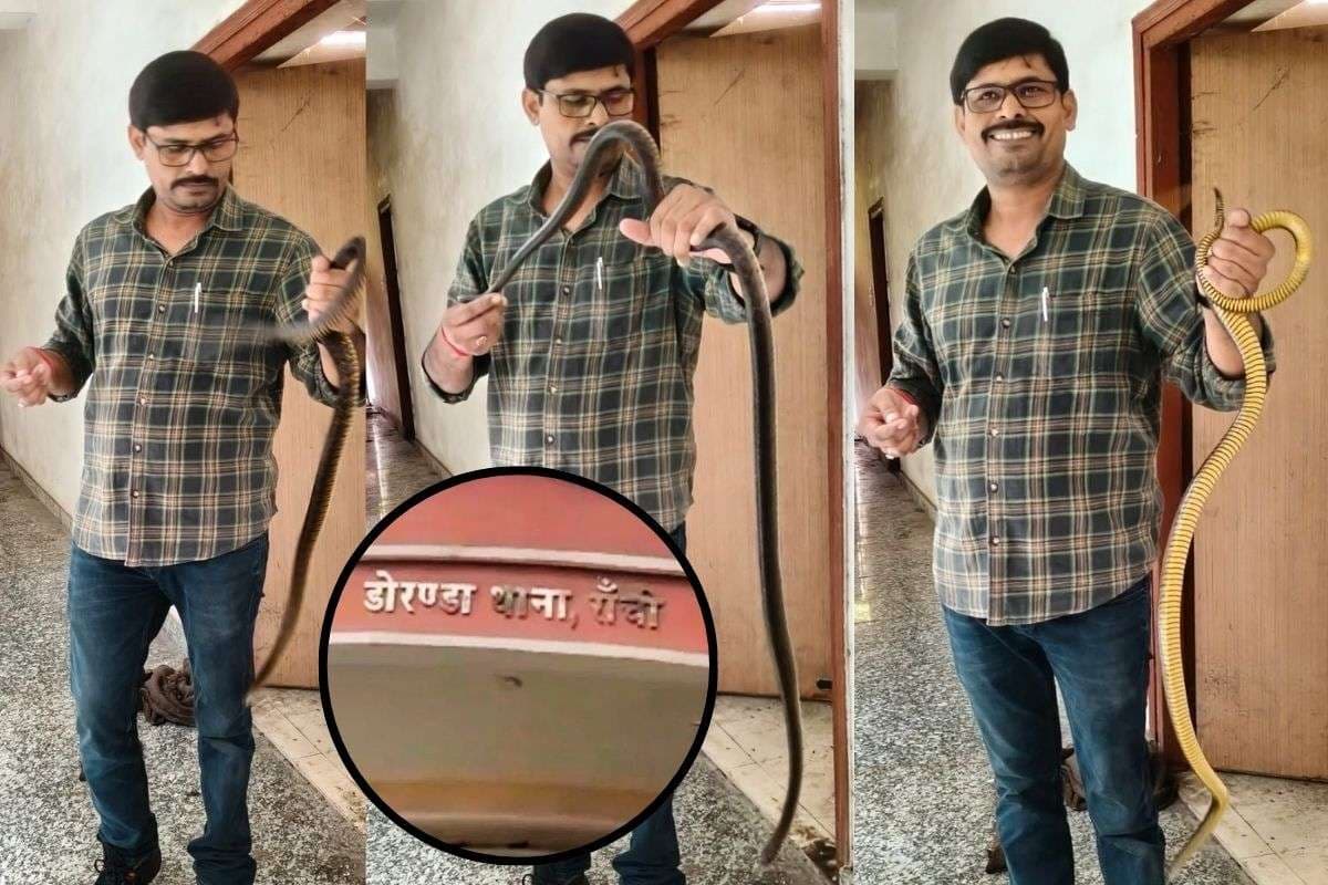रांची के डोरंडा थाने में सुबह 9 बजे सांप मिलने से हड़कंप, ऐसे किया गया रेस्क्यू