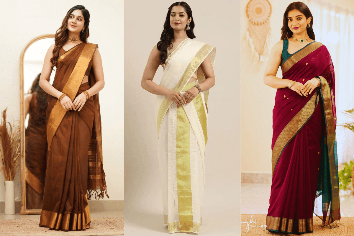 Onam Saree: ओणम 2025 पर पहनें पारंपरिक कसावु साड़ियां देखें न्यू डिजाइन