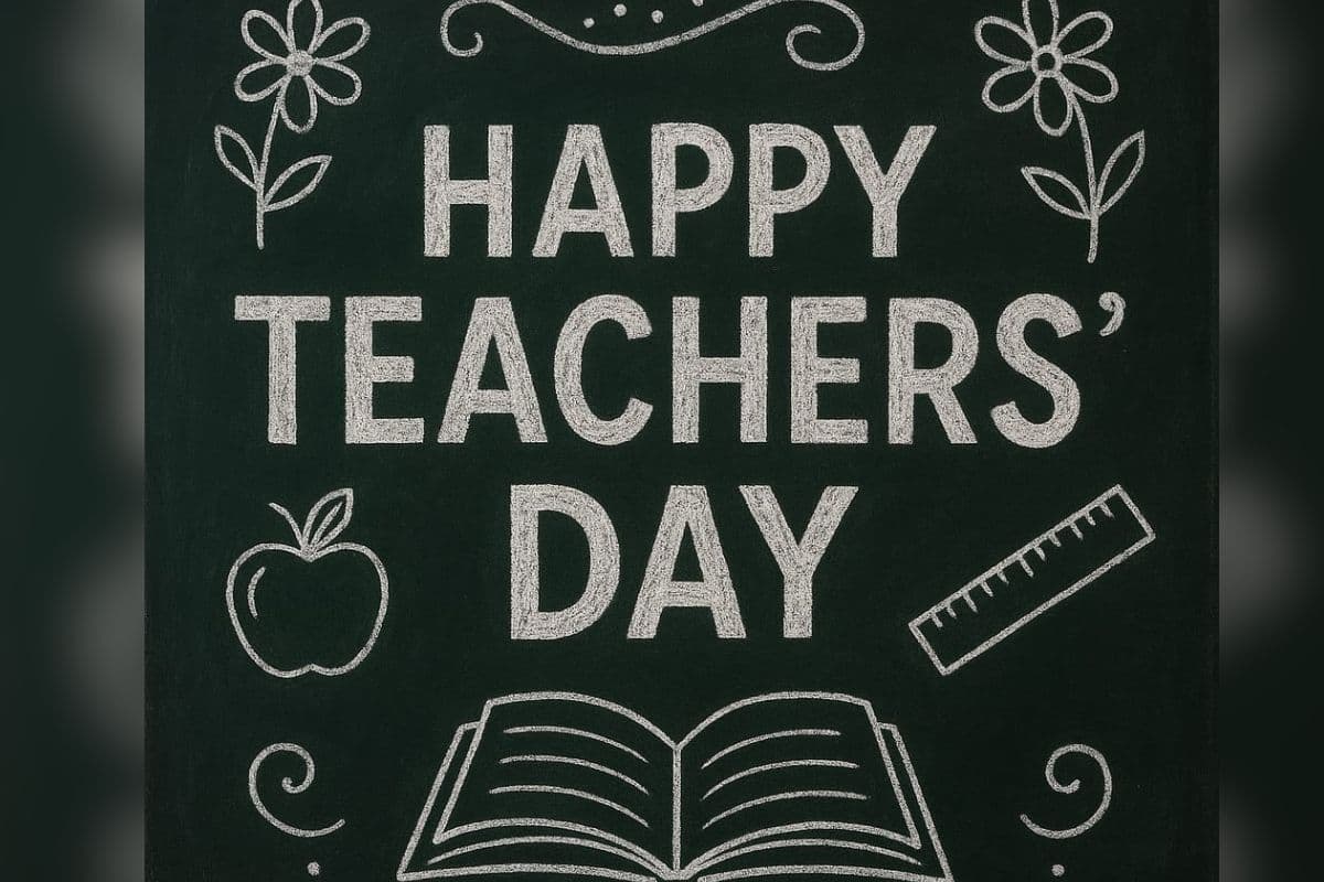 Teacher's Day Decoration Ideas: Simple Black Board idea ( AI Image)