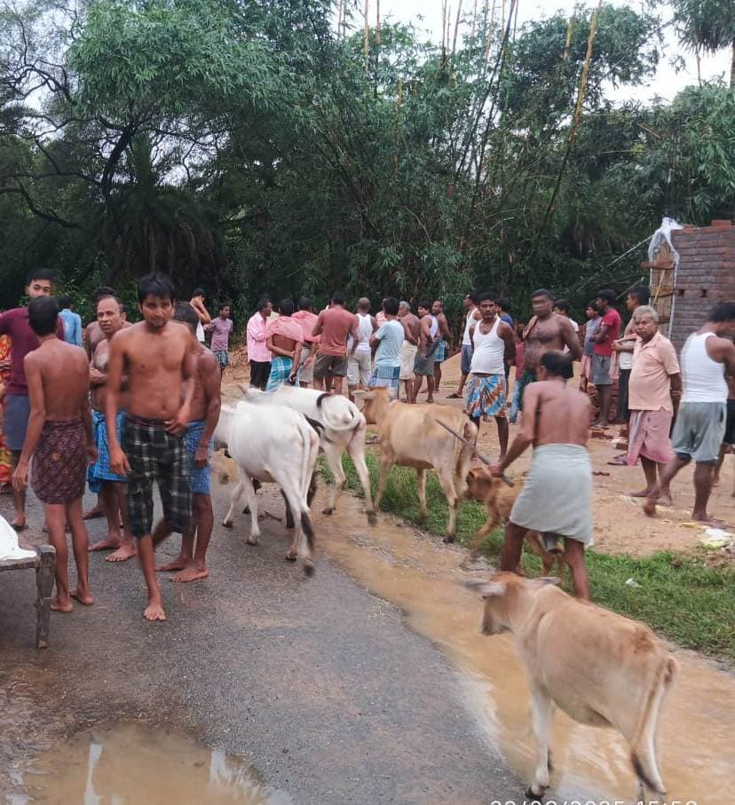 महुला गांव में वज्रपात की चपेट में आने से पति की मौत, पत्नी घायल