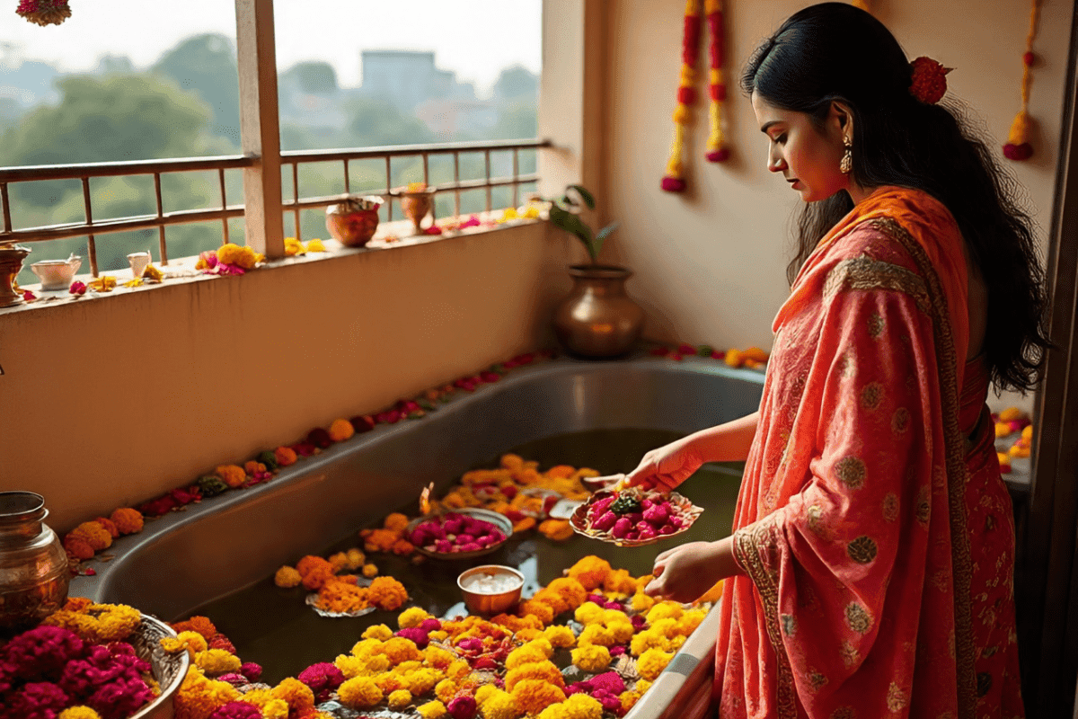 Chhath Puja Ghat In Balcony