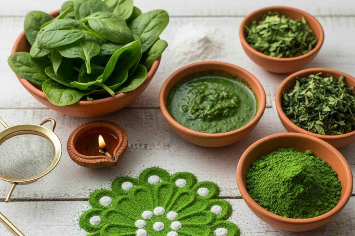 Green Colour for Rangoli