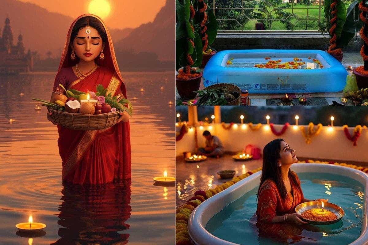 How to make Chhath Puja Ghat at Home
