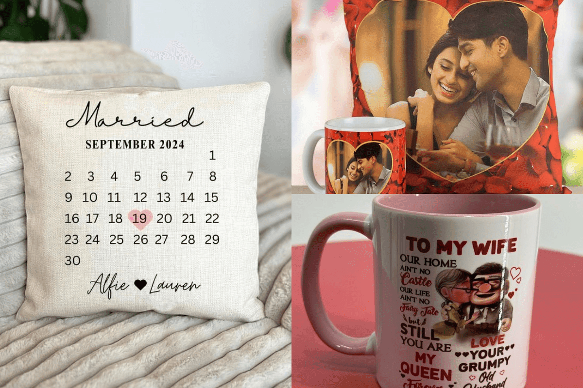 Mug or cushion gift for karwa chauth