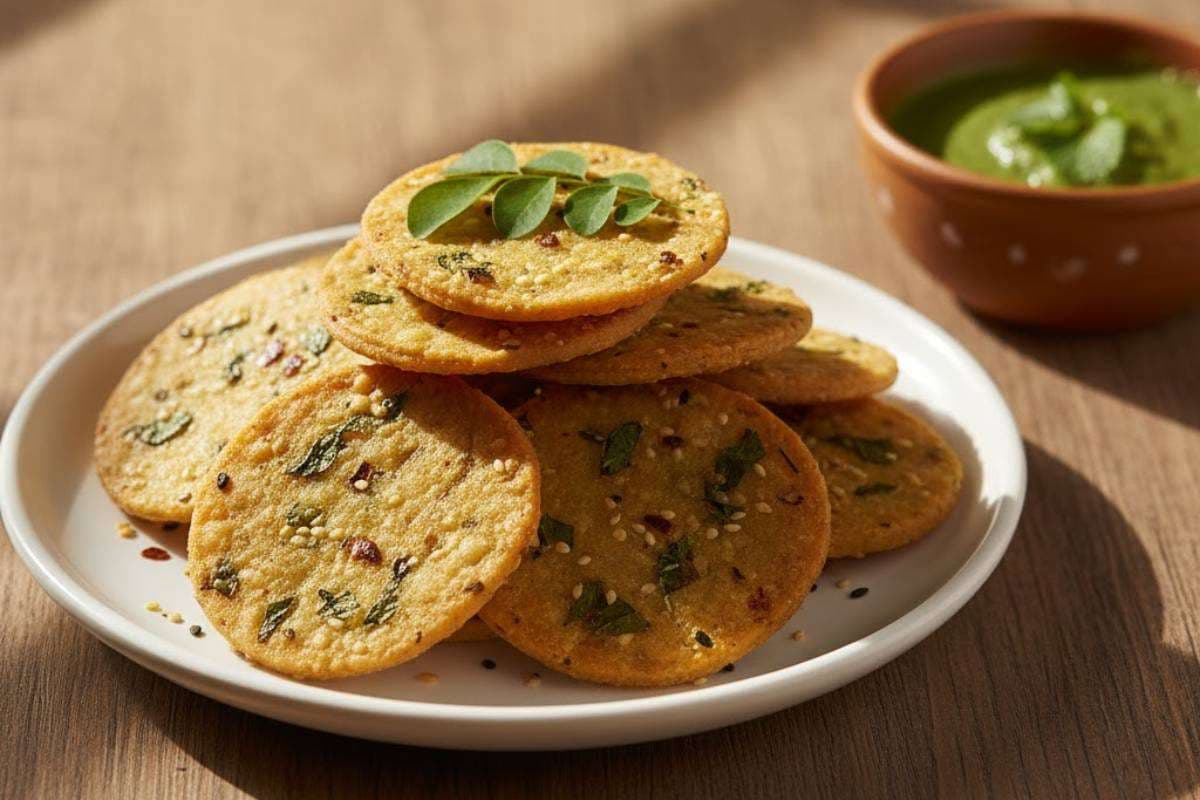 Moringa Leaves Mathri Recipe