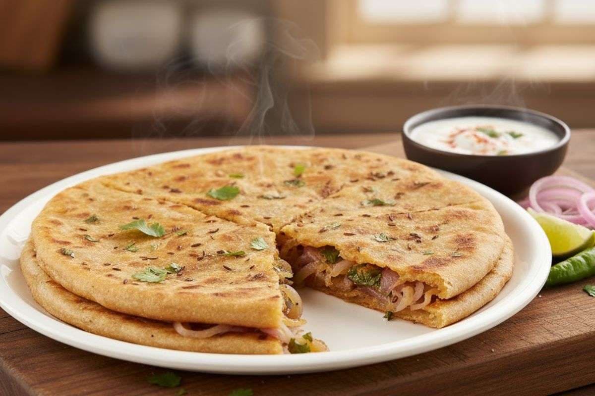 Pyaz Ka Paratha Recipe: स्वाद ऐसा कि हर कोई खाना चाहेगा बार-बार, ठंड के मौसम में तैयार करें गरमा-गरम प्याज का पराठा 