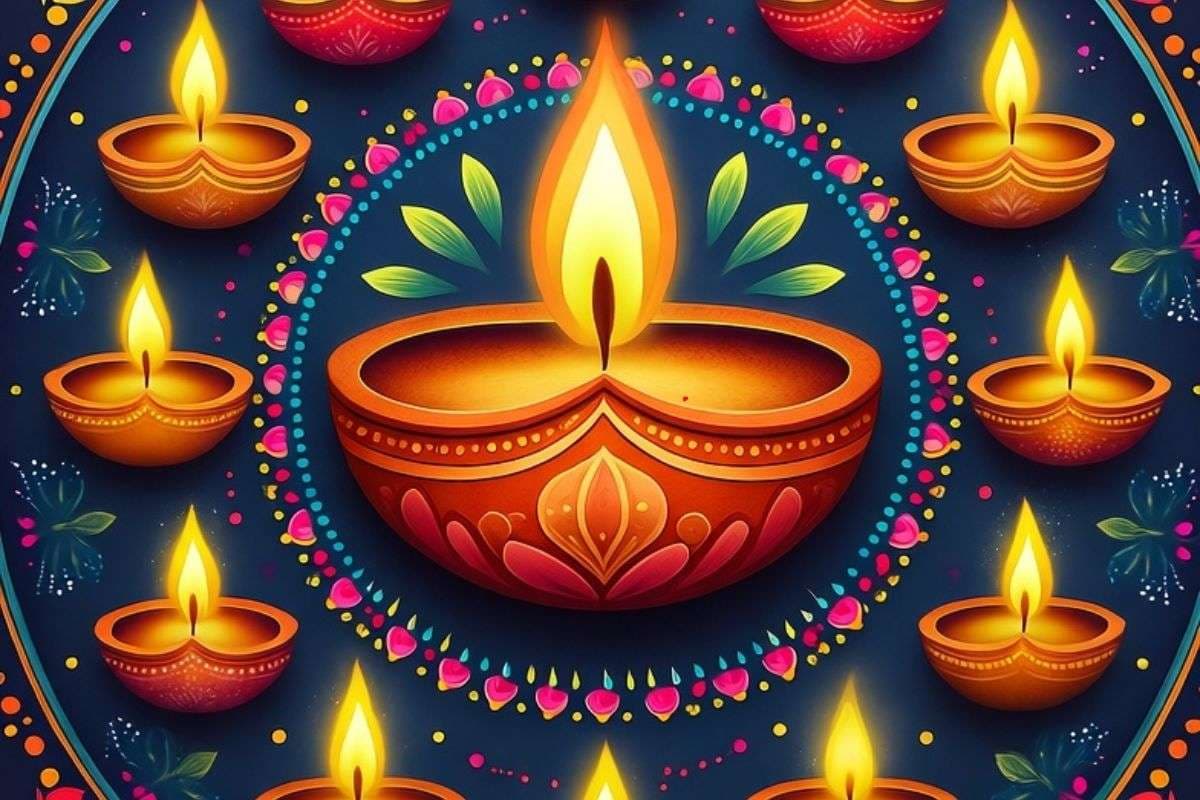diwali theme based rangoli design