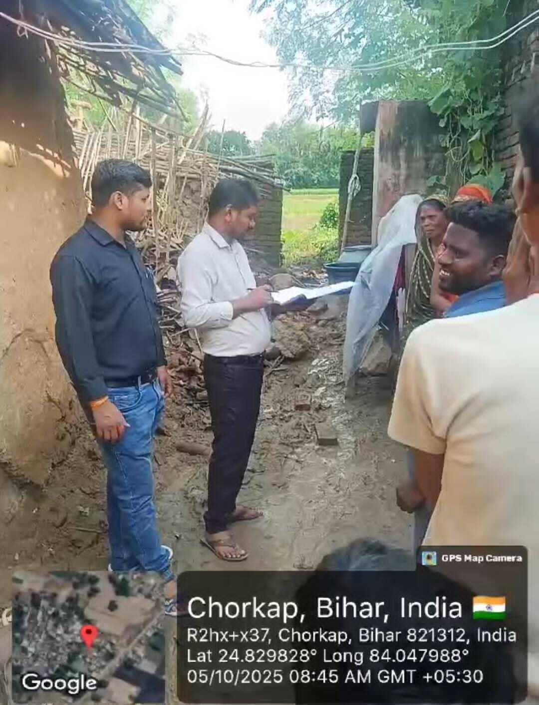 दो दिन पहले हुई मूसलाधार बारिश में 54 मकान हुए धराशायी