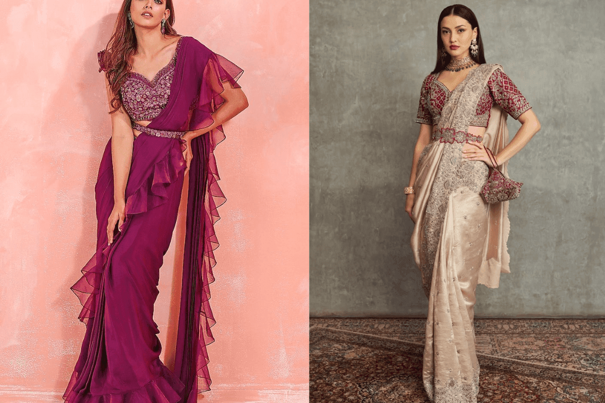 Belted Saree For Modern Sangeet Look